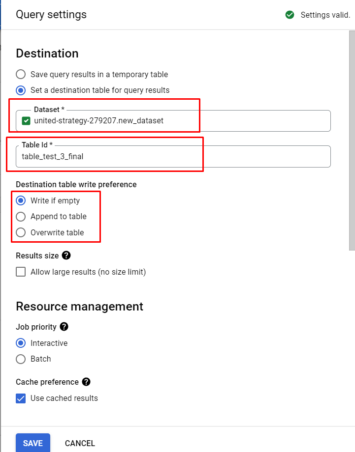 Иллюстрация: Создание таблиц в Google BigQuery через UI, также через оператор CREATE table