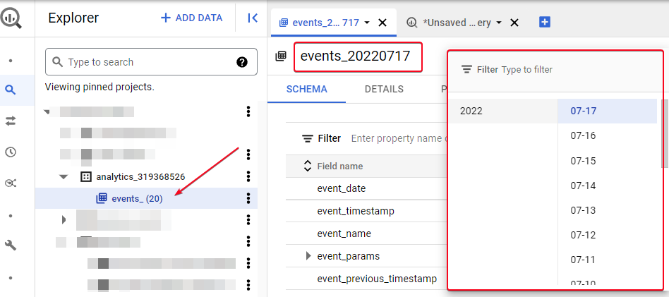 Иллюстрация: Partitioned table (партиционирование) в Google BigQuery
