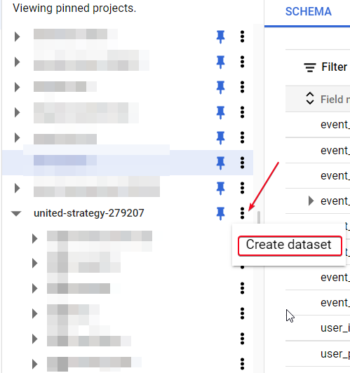 Иллюстрация: Создание таблиц в Google BigQuery через UI, также через оператор CREATE table