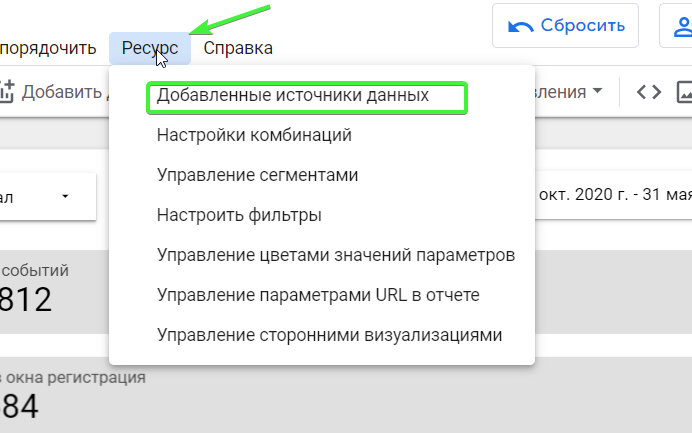 Иллюстрация: Воронка из событий в Google Data Studio и создание кастомных метрик
