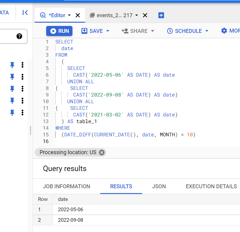 Иллюстрация: Работа с Google BigQuery Date и Timestamp
